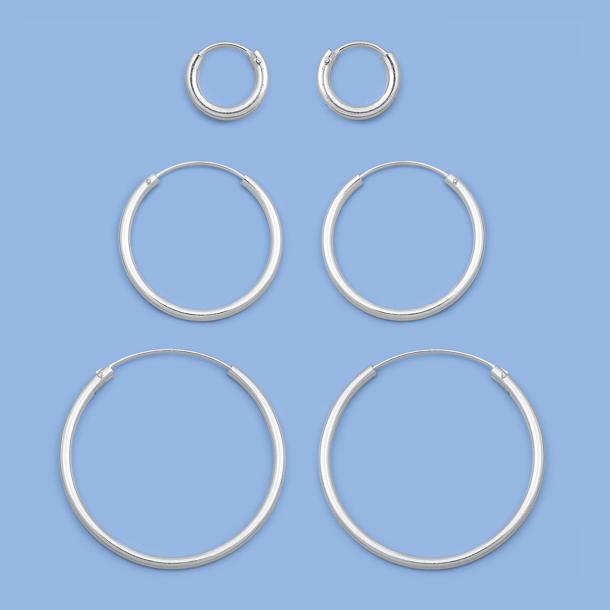 2mm x 20mm Click Hoop Earrings