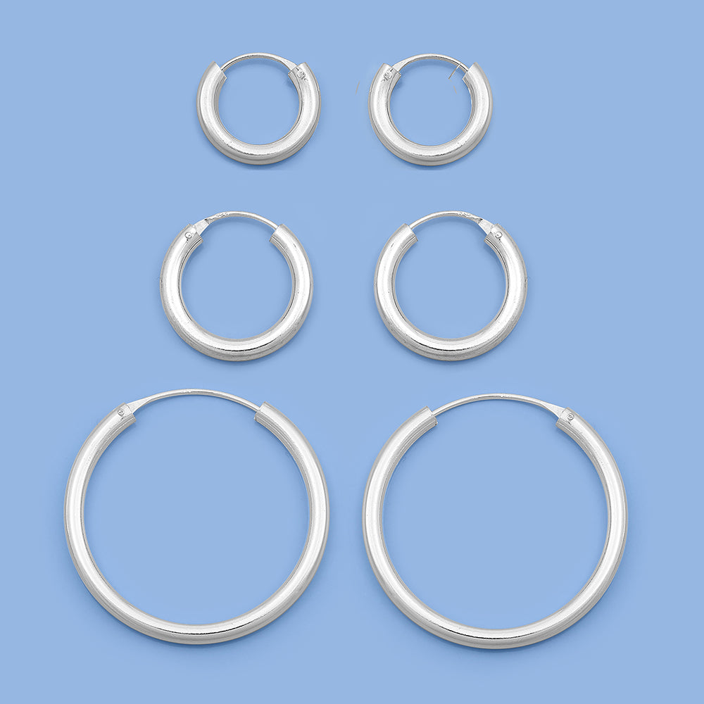 3mm x 50mm Click Hoop Earrings main image 0