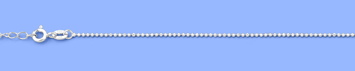 Silver Diamond Cut Bead Anklet