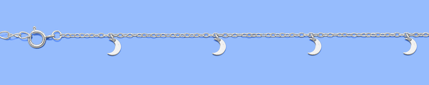 Silver Anklet - Moon