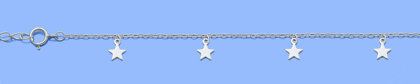 Silver Anklet - Stars
