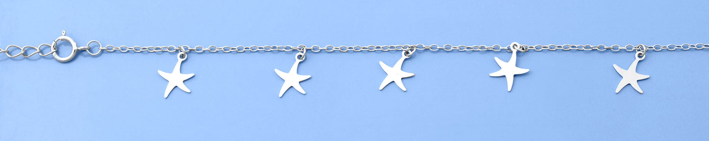 Silver Starfish Anklet