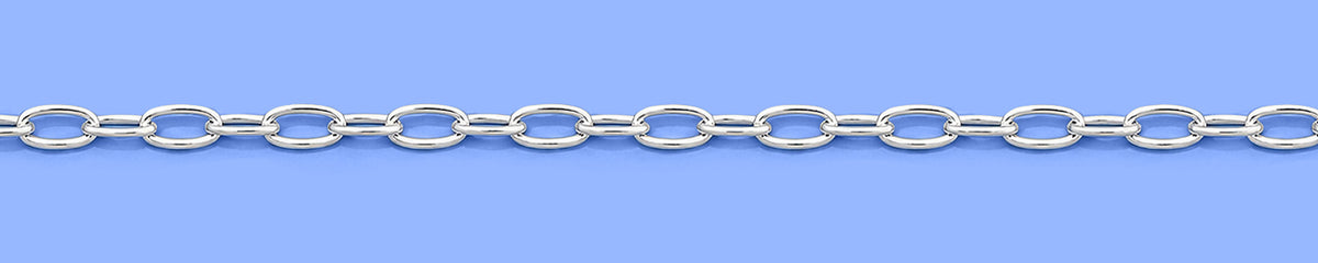 Silver Oval Link Anklet