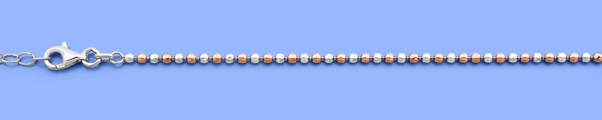 Silver Diamond Cut Bead Anklet