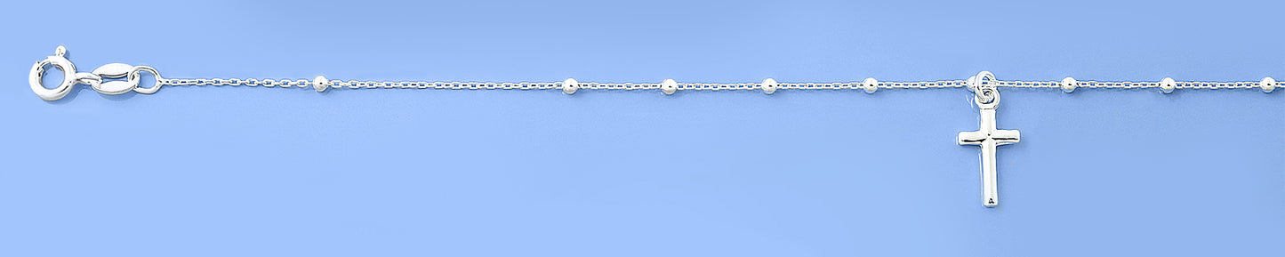 Silver Anklet - Cross