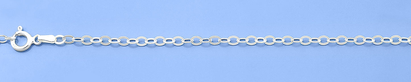 Silver Anklet - Flat Rolo