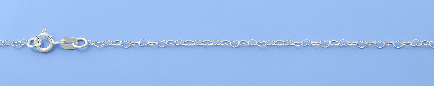 Silver Open Hearts Anklet