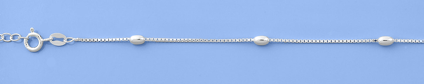 Silver Bead Anklet