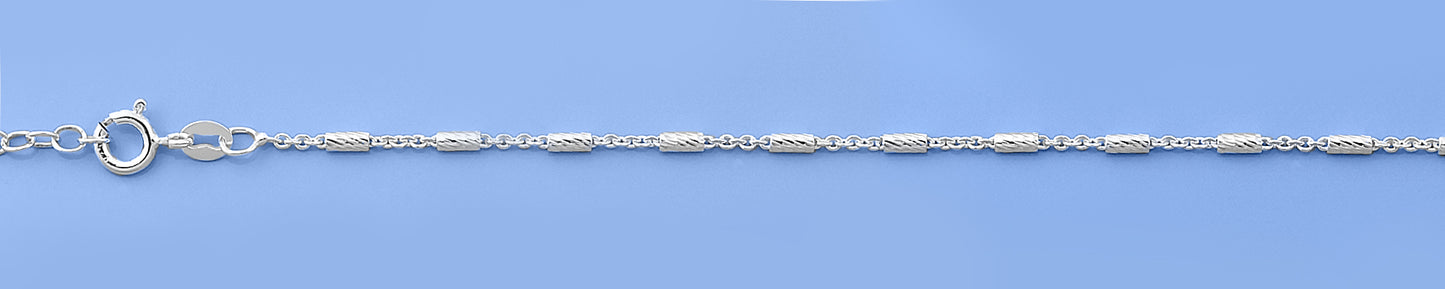 Silver Diamond Cut Anklet