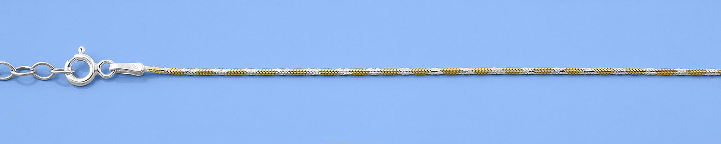 Silver Two Tone Anklet