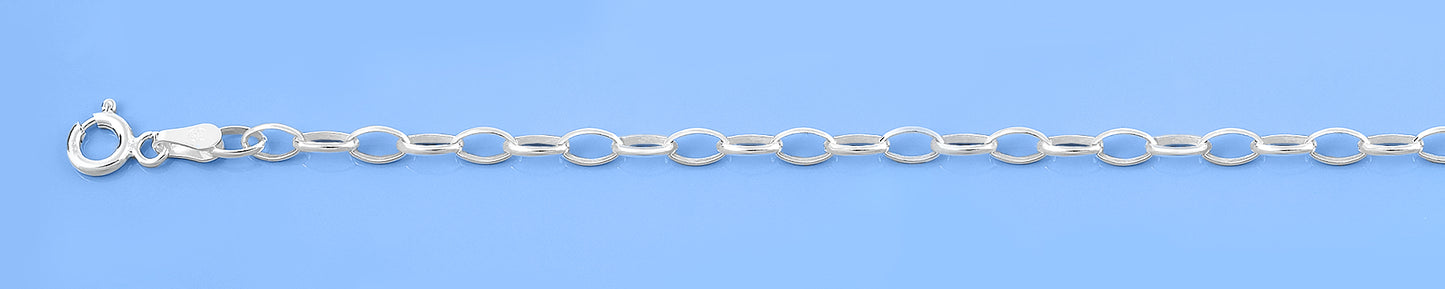 Silver Oval Link Chain Anklet