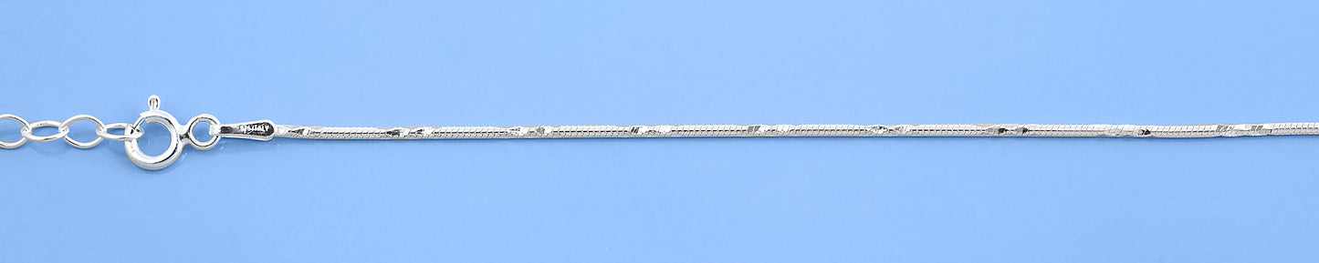 Silver Diamond Cut Snake Chain Anklet