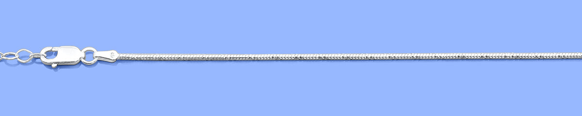 Silver Diamond Cut Snake Chain Anklet