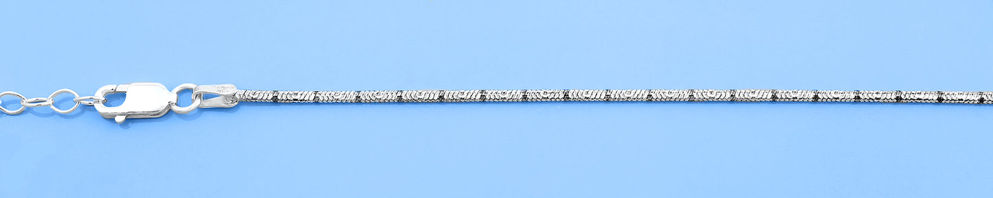 Silver Diamond Cut Snake Chain Anklet