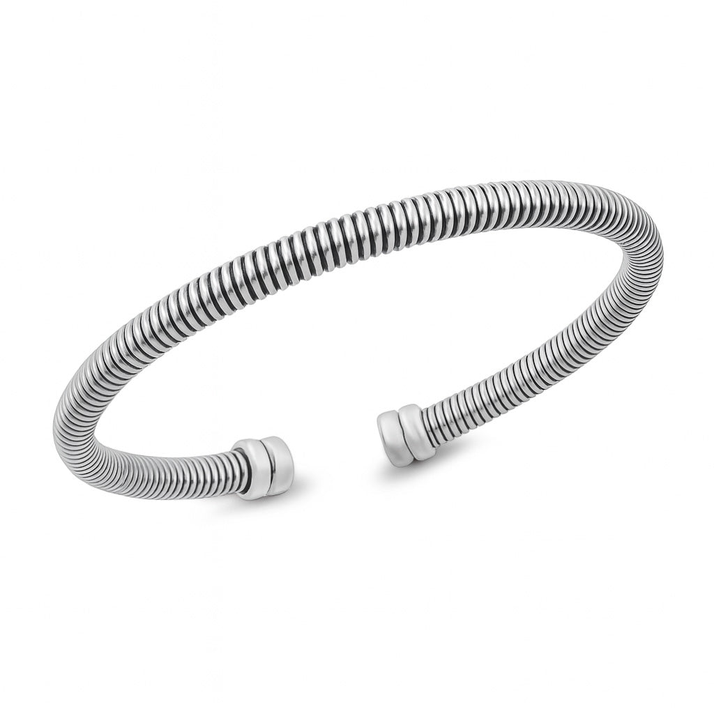 Silver Coil Cuff Bracelet