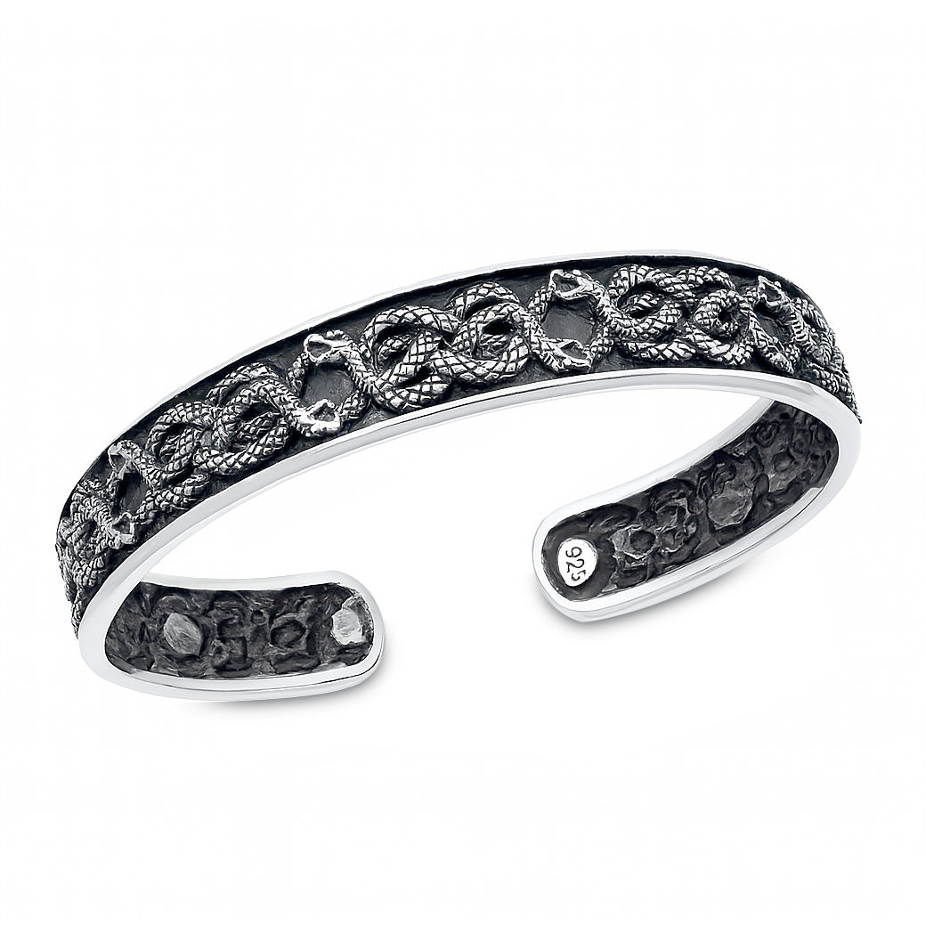 Silver Snakes Cuff Bracelet