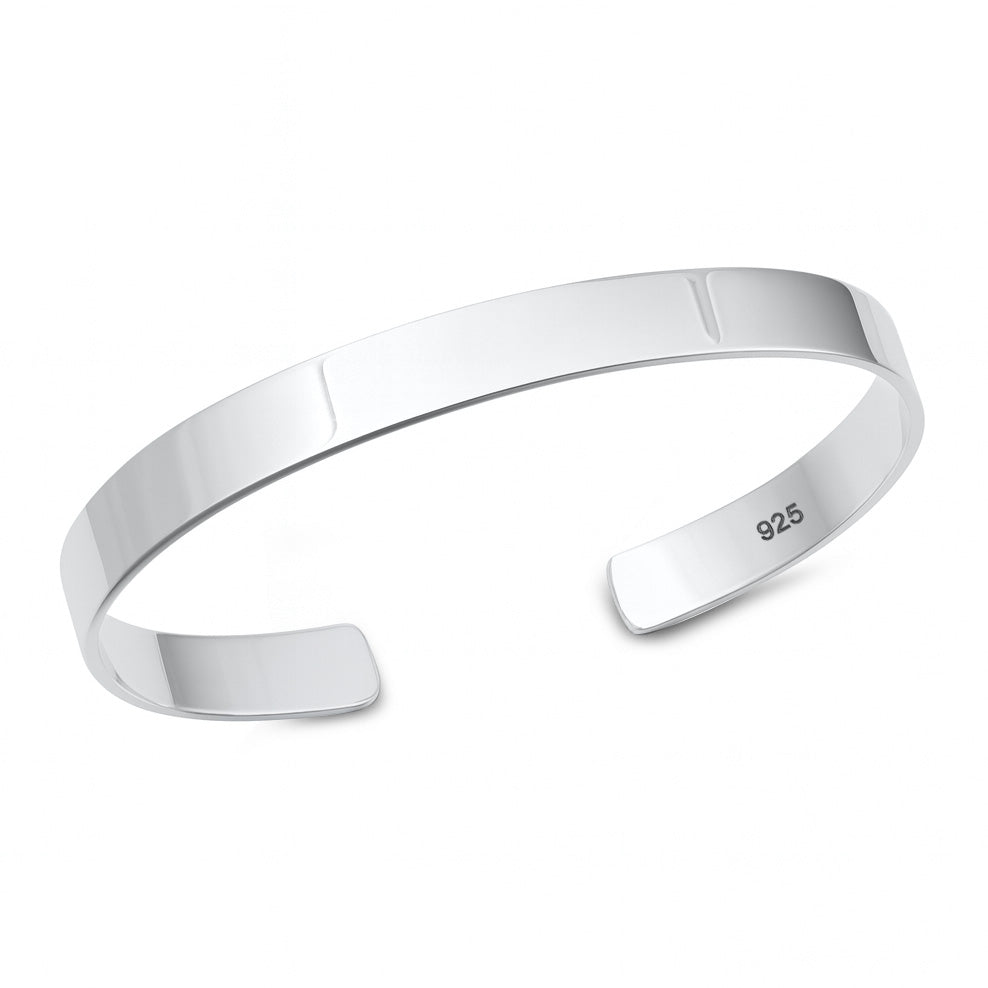 Silver Flat Cuff Cuff Bracelet