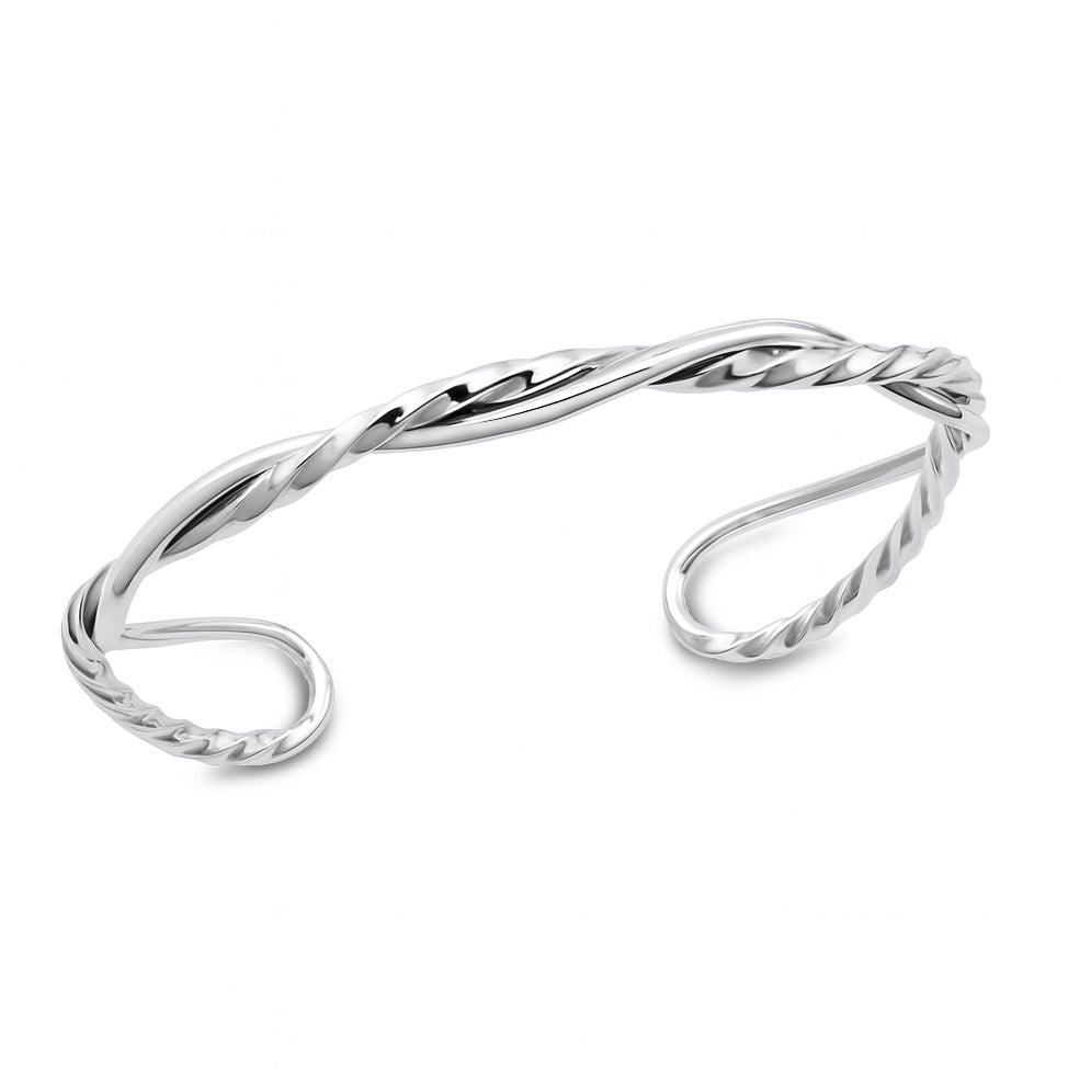 Silver Twisted Cuff Bracelet