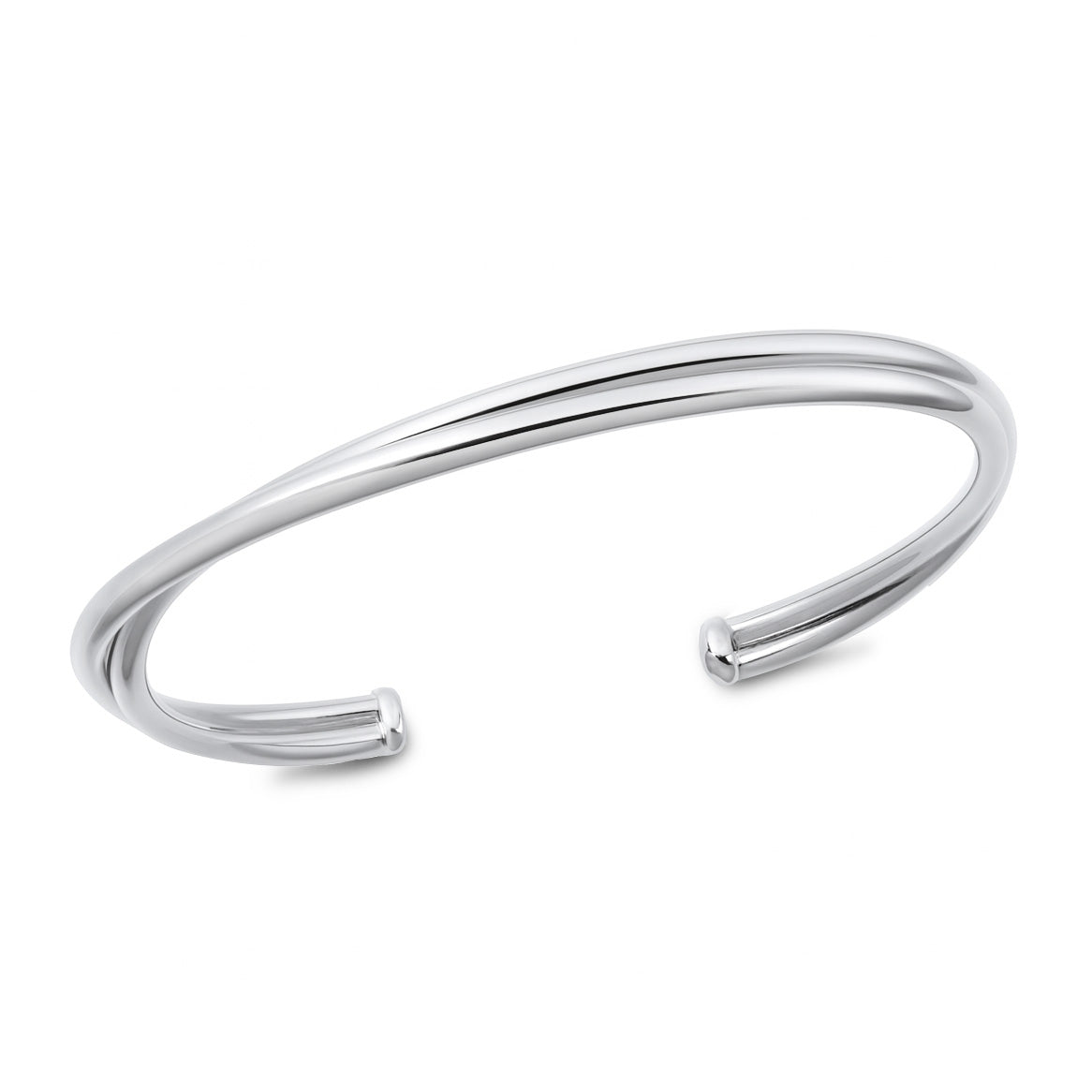 Silver Double Twist Cuff Bracelet