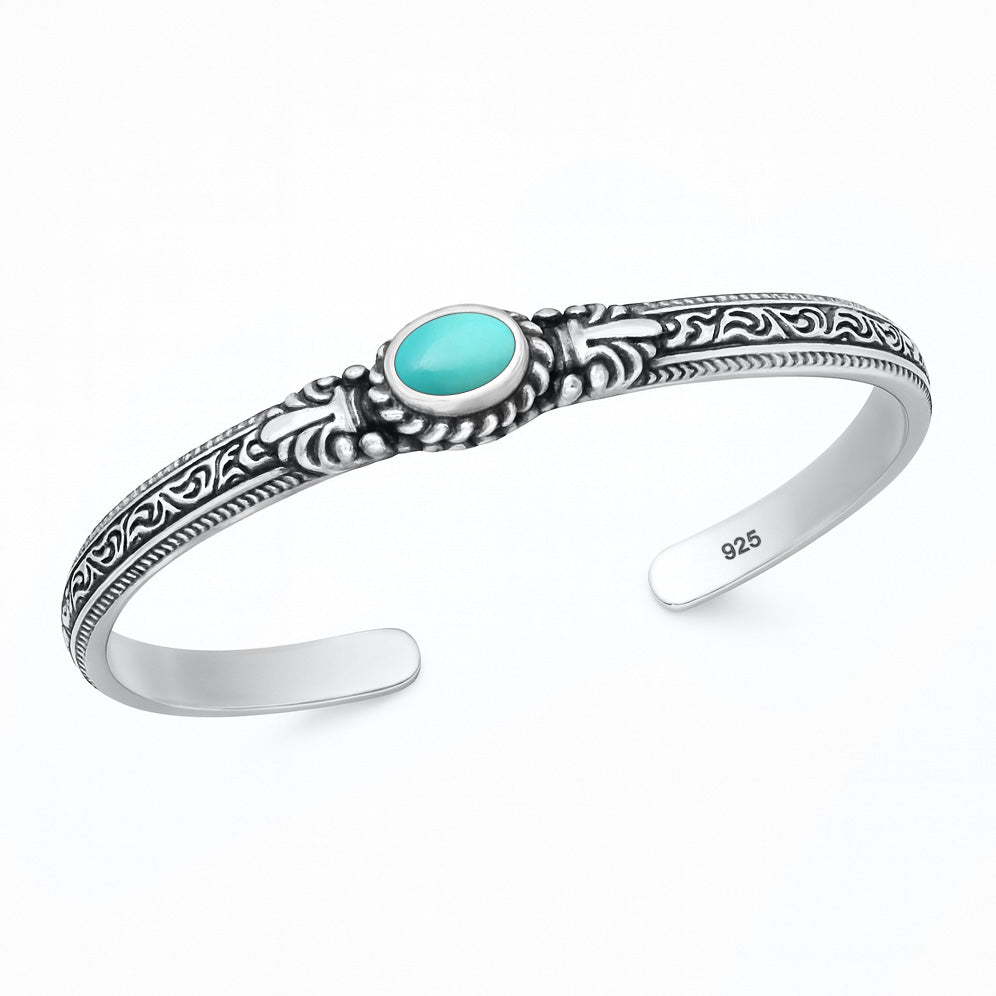 Silver Stone Cuff Bracelet