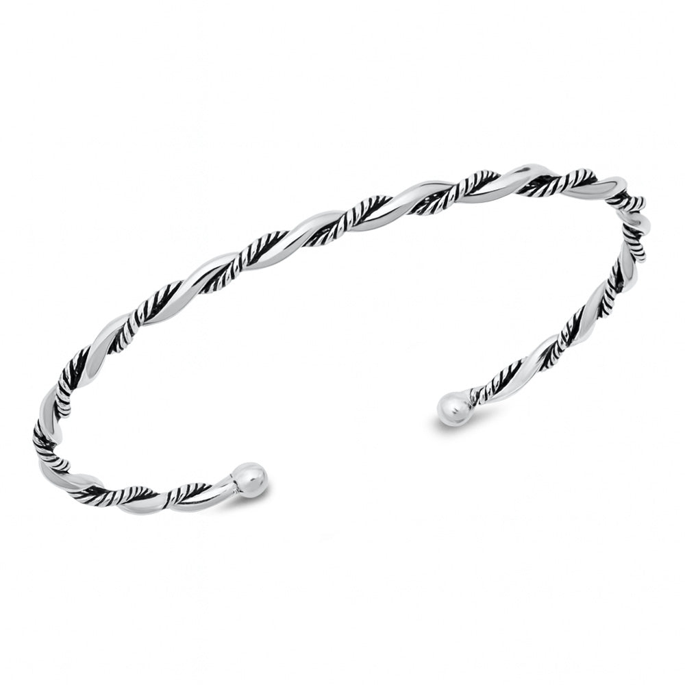 Silver Twisted Cuff Bracelet