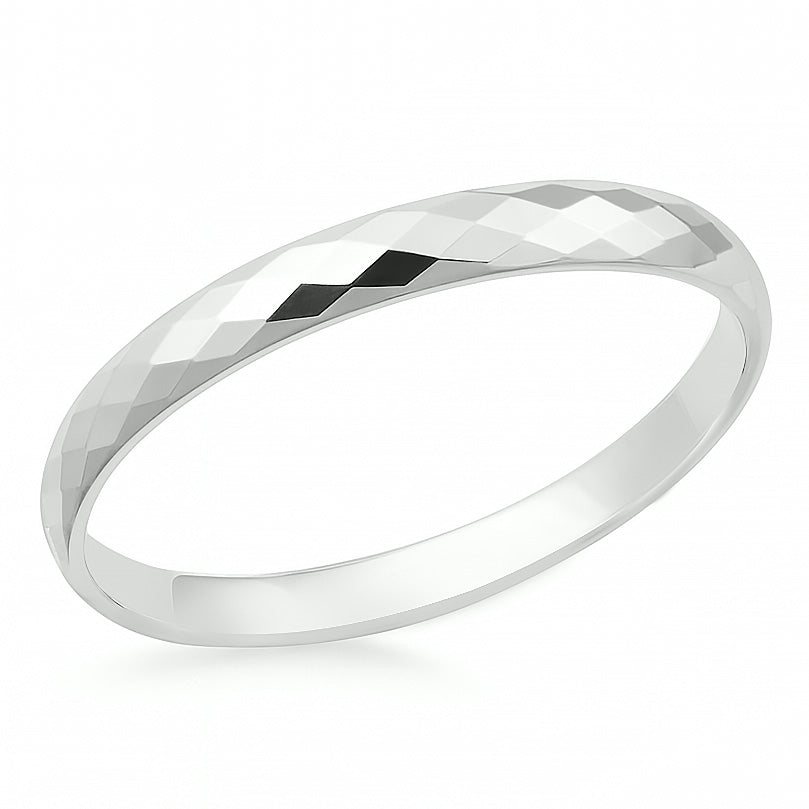 Silver Faceted Bangle