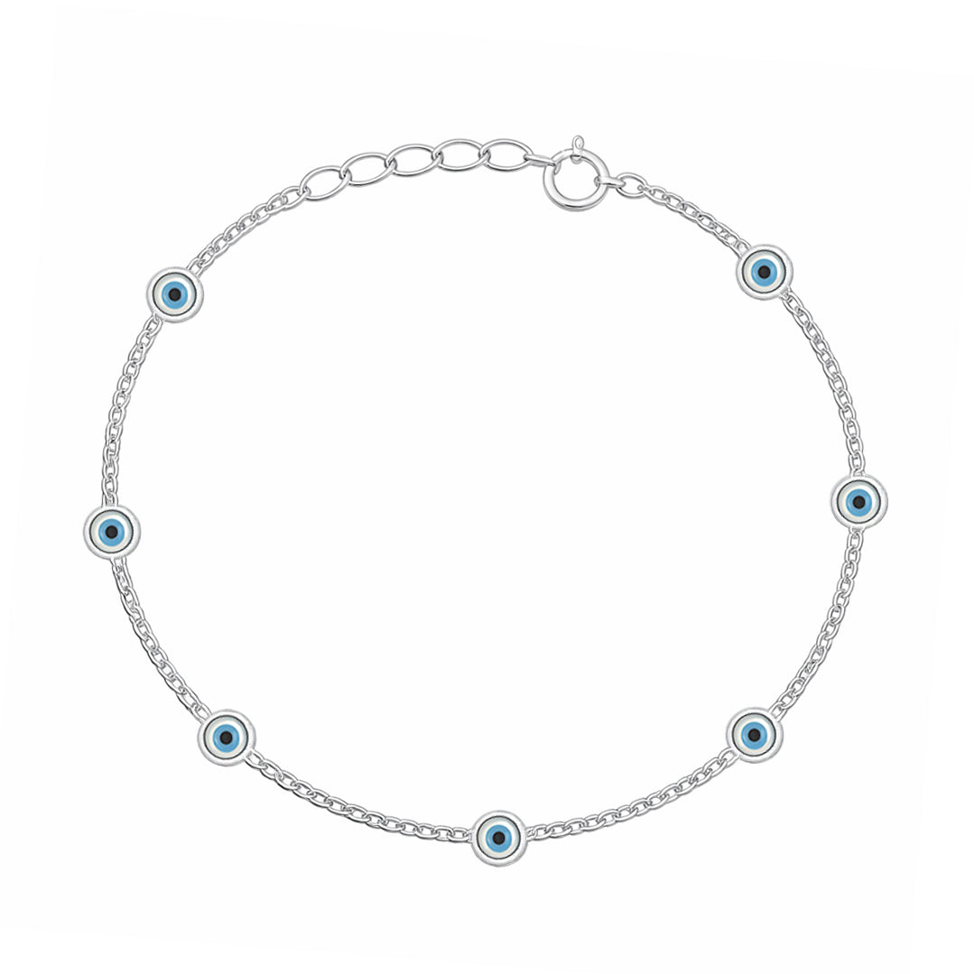 Silver Bracelet - Evil Eye