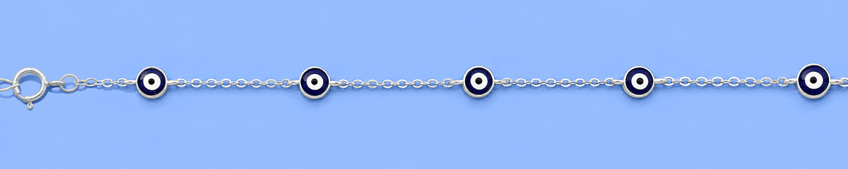 Silver Bracelet - Evil Eye