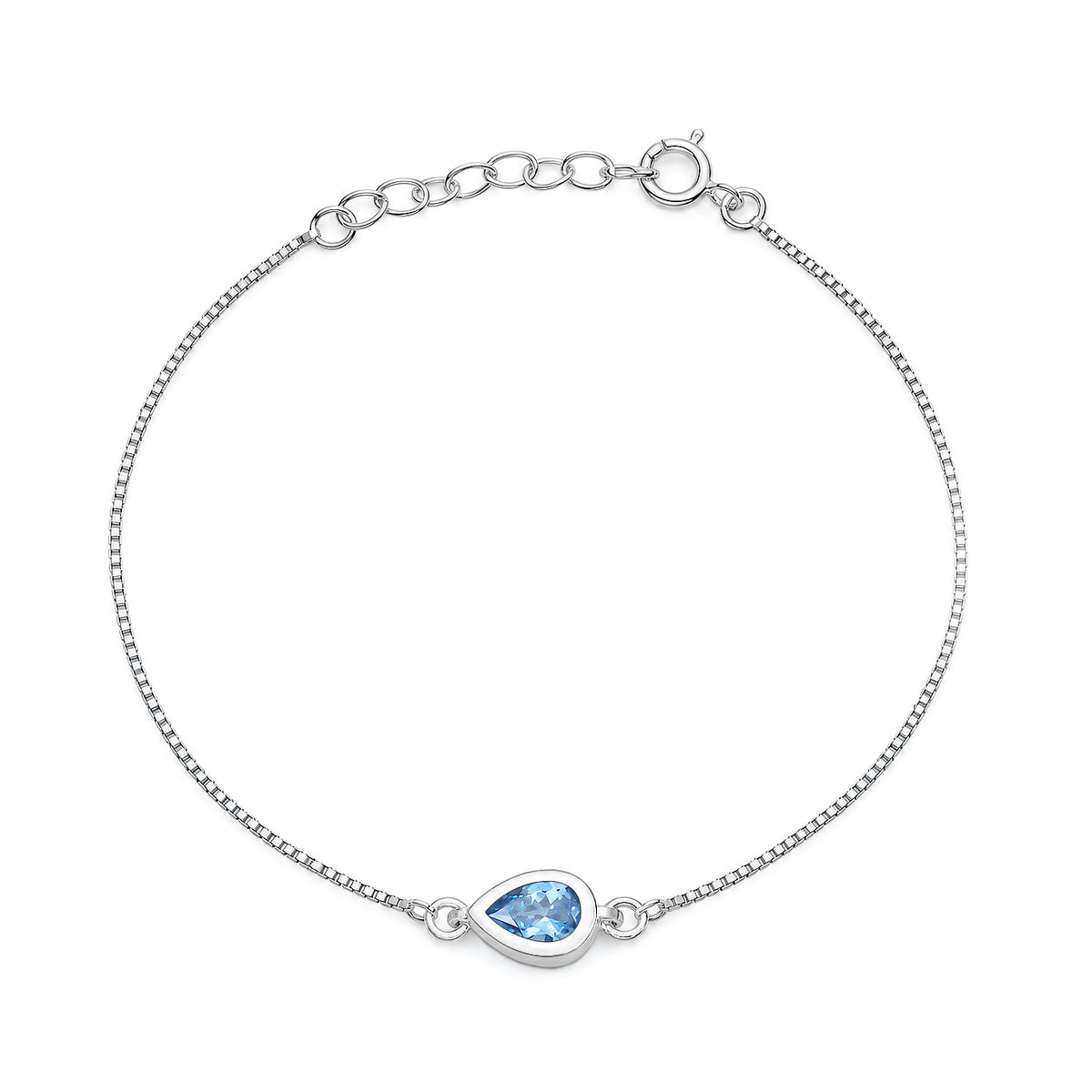 Silver CZ Bracelet - Teardrop