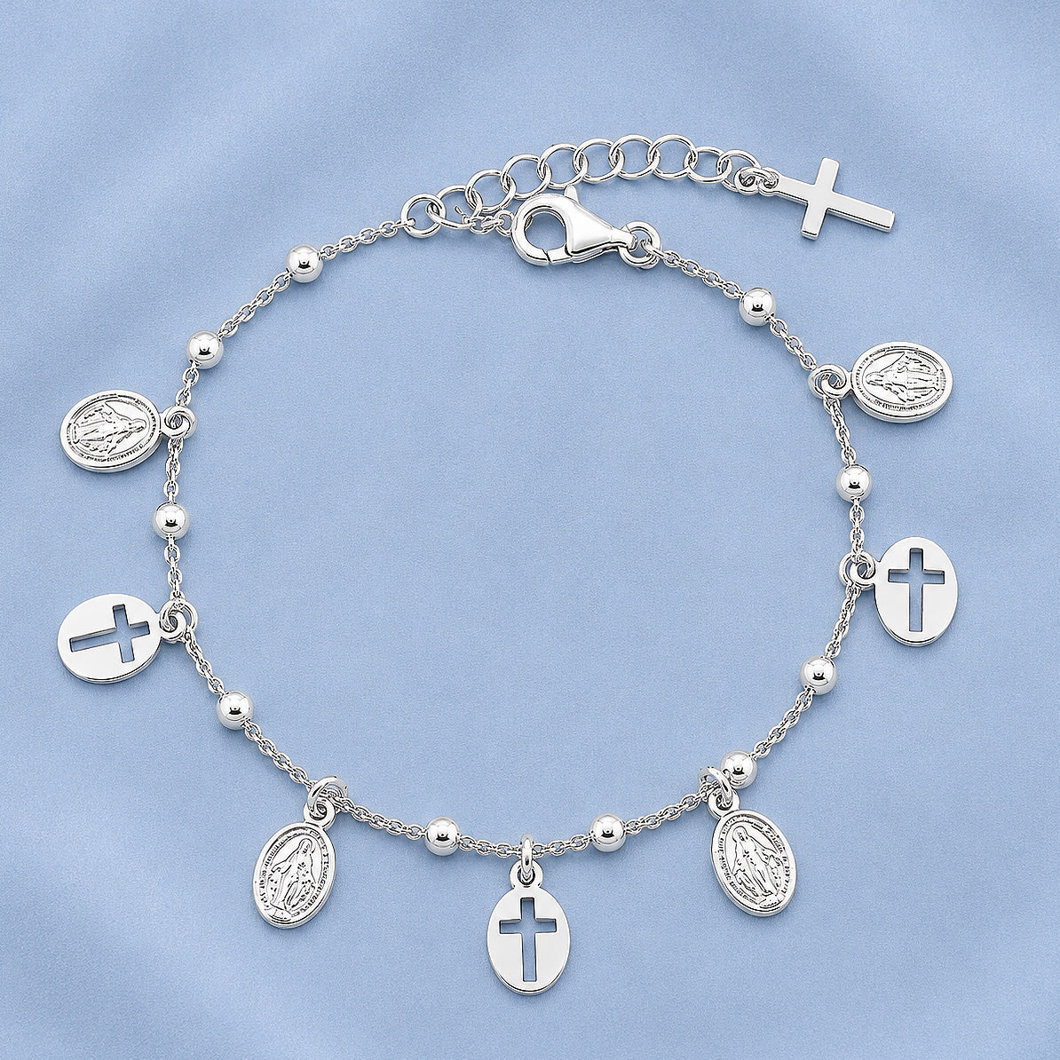 Silver Rosary Bracelet
