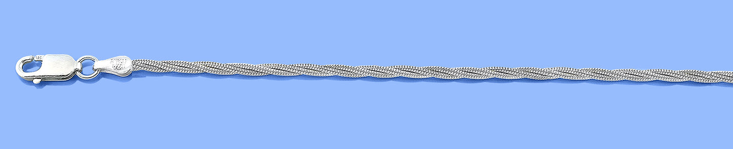 Silver Italian Braided Bracelet