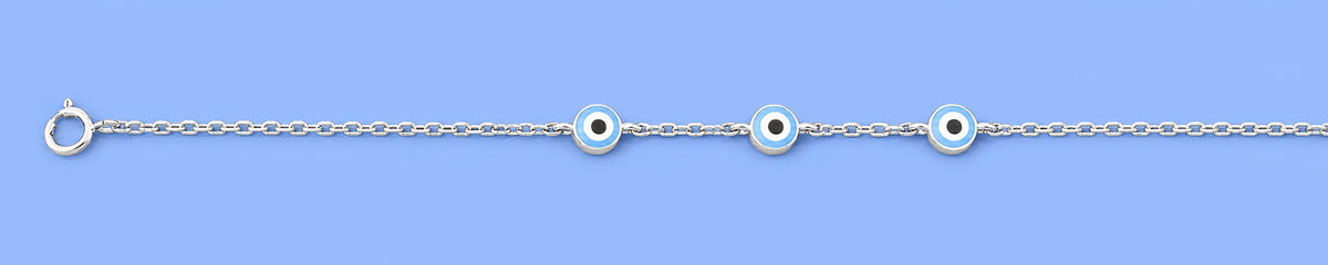 Silver CZ Bracelet - Evil Eye
