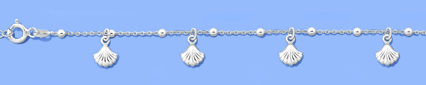 Silver Charm Bracelet - Seashell