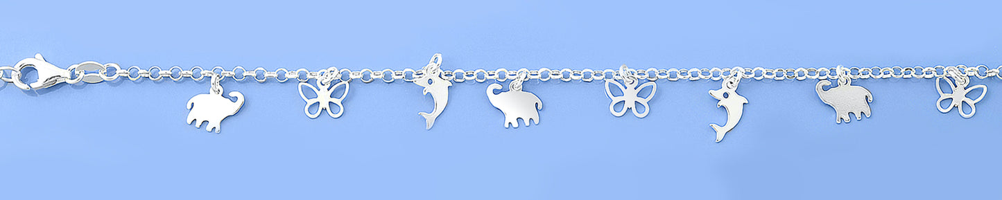 Silver Childrens Charm Bracelet
