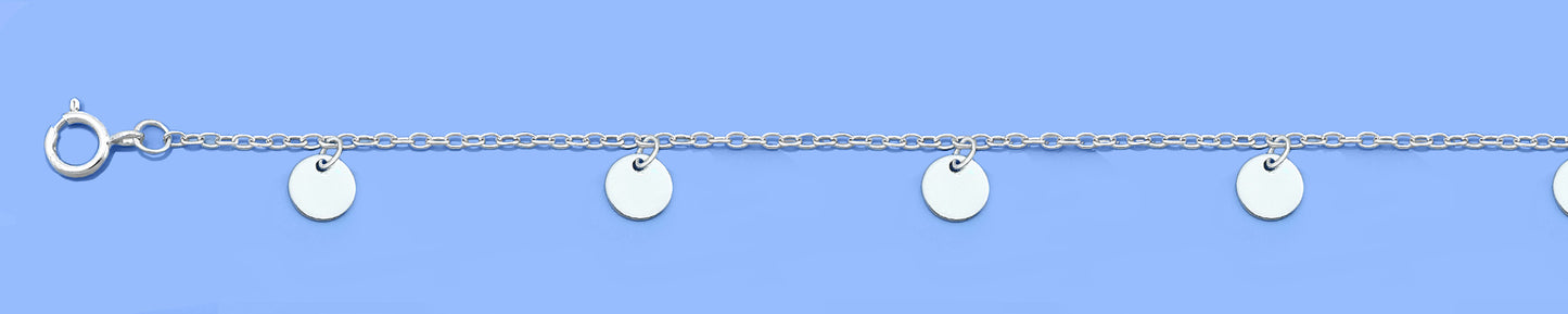 Silver Disc Charm Bracelet