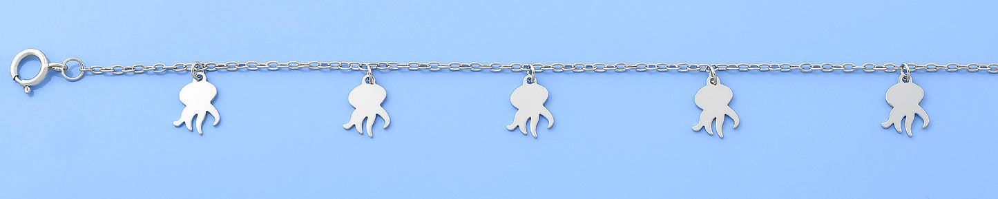 Silver Octopus Charm Bracelet