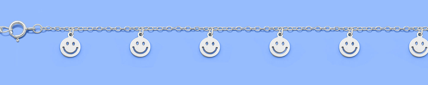Silver Bracelet - Happy Faces