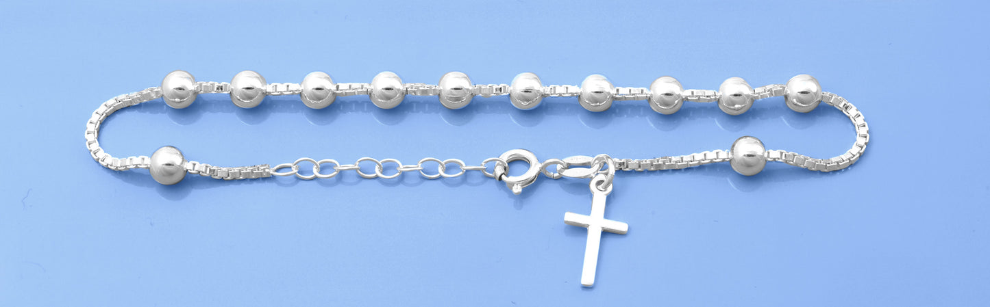 Silver Rosary Bracelet