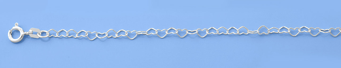 Silver Heart Chain Bracelet