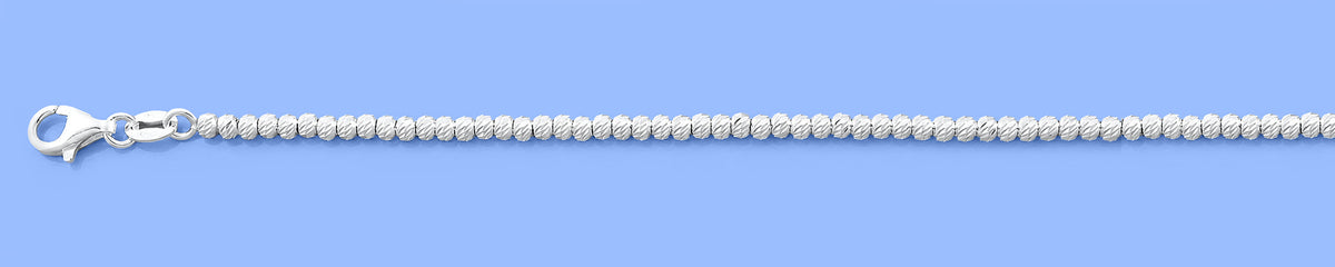 Silver Diamond Cut Beads Bracelet - 2.4mm