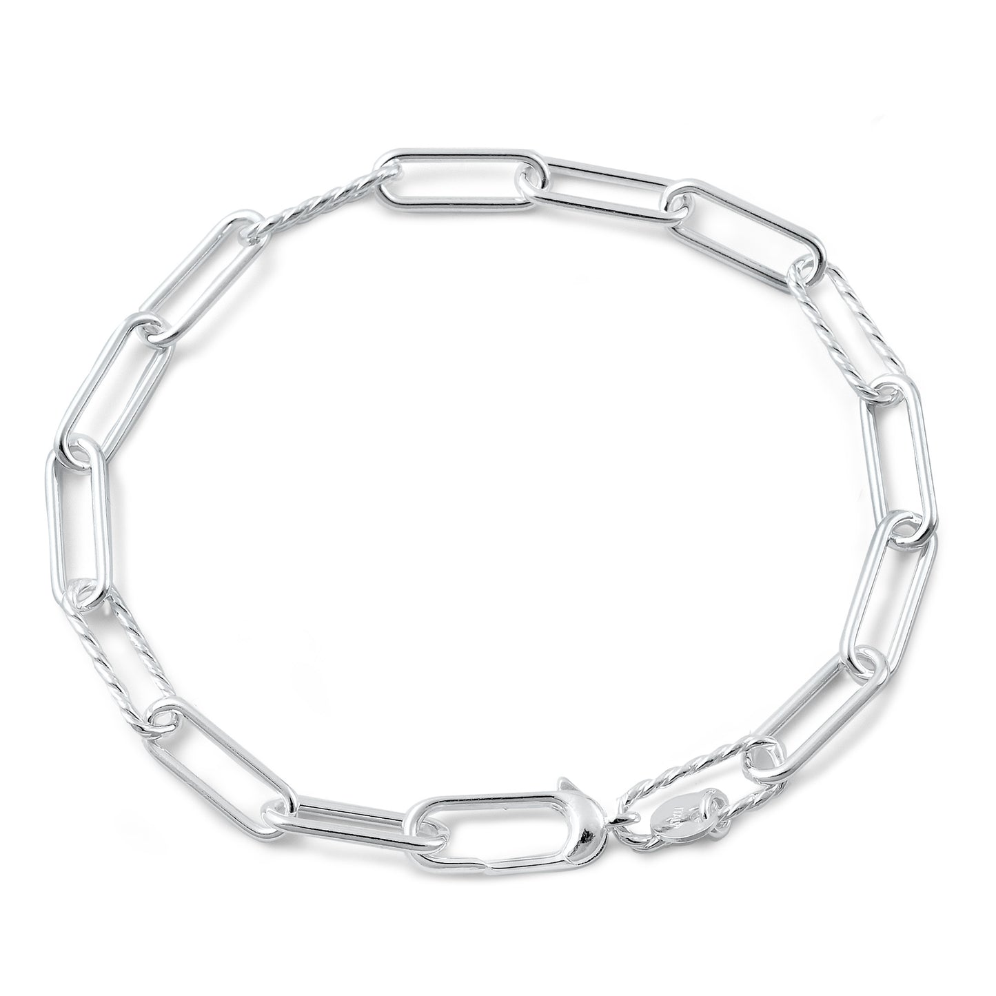 Silver Paperclip Chain Bracelet