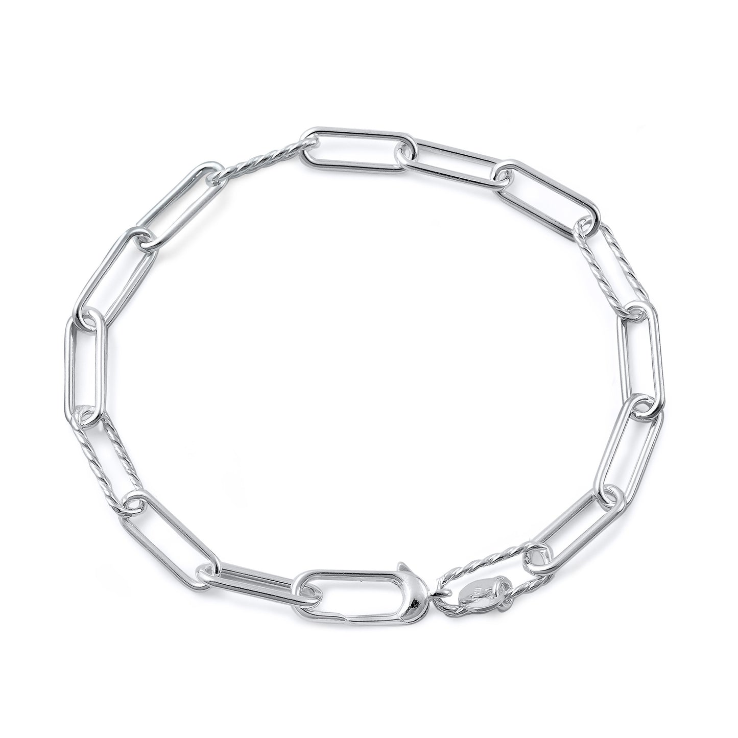 Silver Paperclip Chain Bracelet