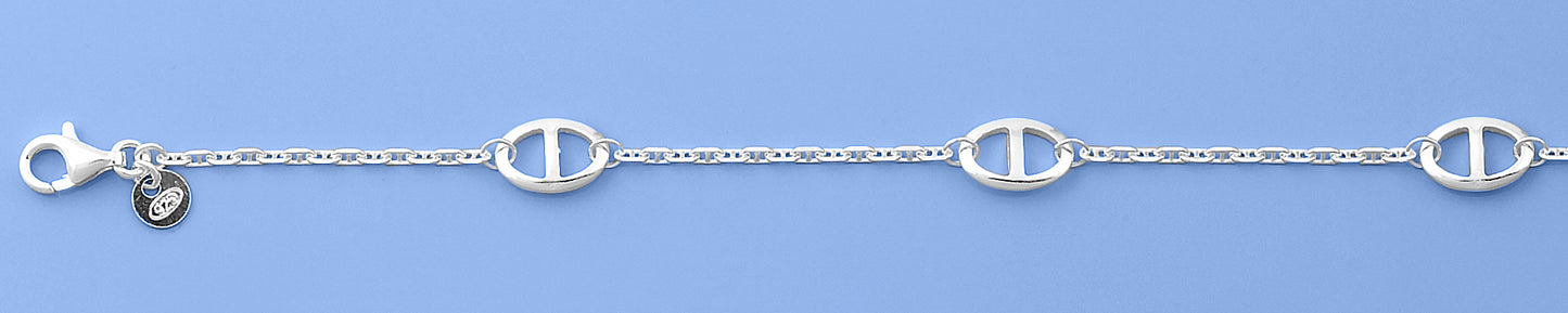 Silver Anchor Mariner Bracelet