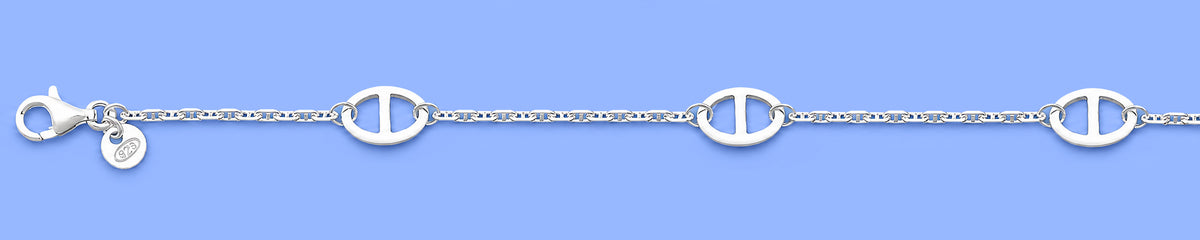 Silver Anchor Mariner Bracelet