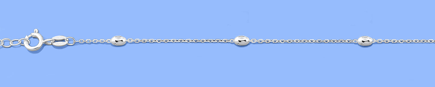 Silver Diamond Cut Bead Bracelet