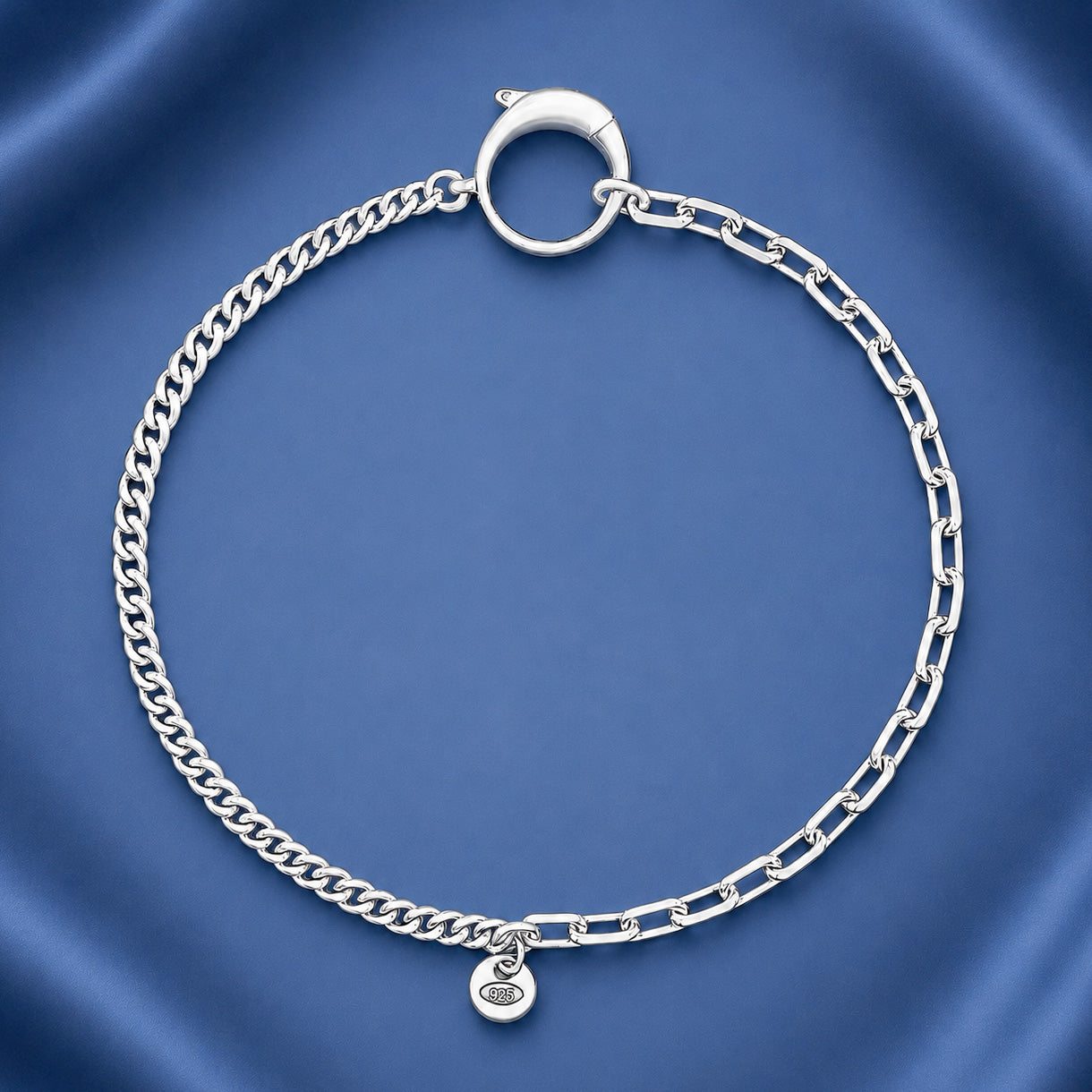 Silver Bracelet - Curb & Long Link