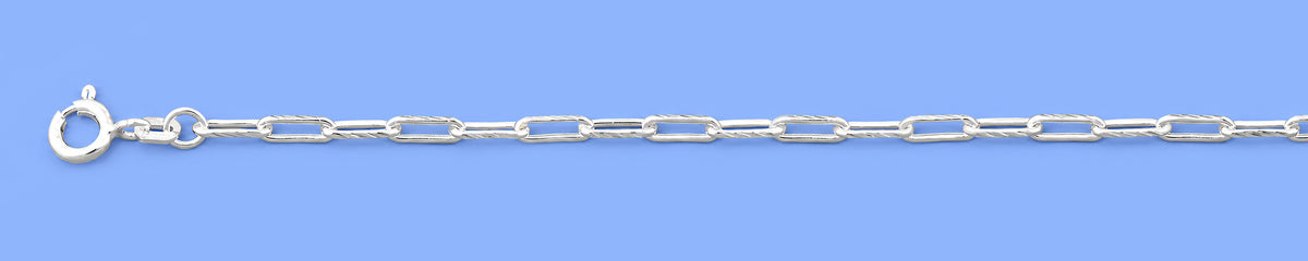 Silver Diamond Cut Paperclip Bracelet