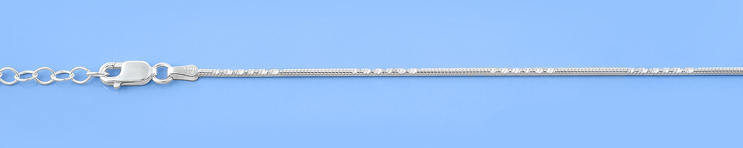 Silver Diamond-Cut Snake Chain Bracelet