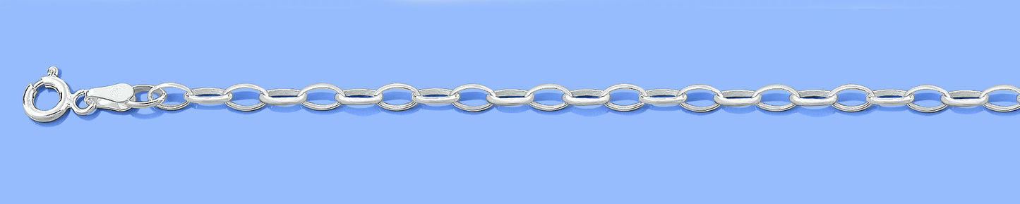 Silver Oval Link Chain Bracelet