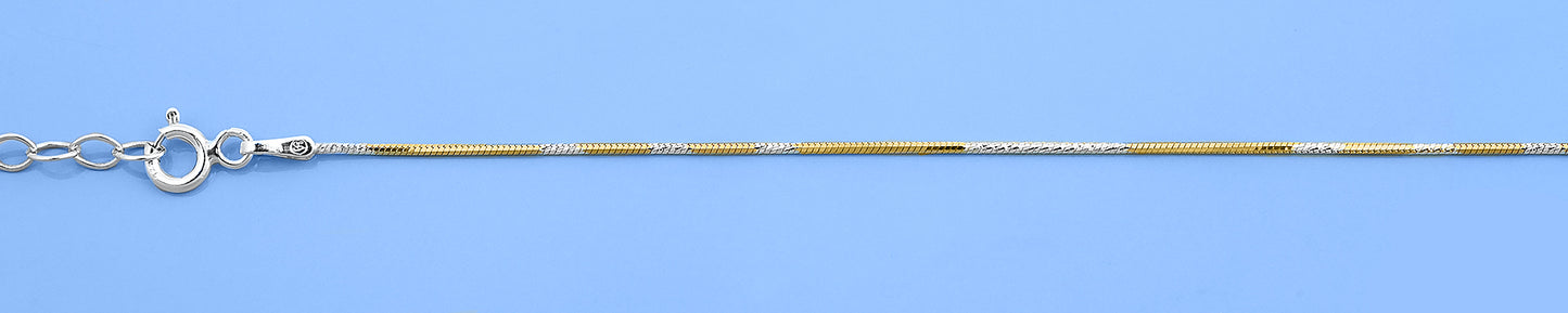 Silver Two-Tone Diamond Cut Bracelet